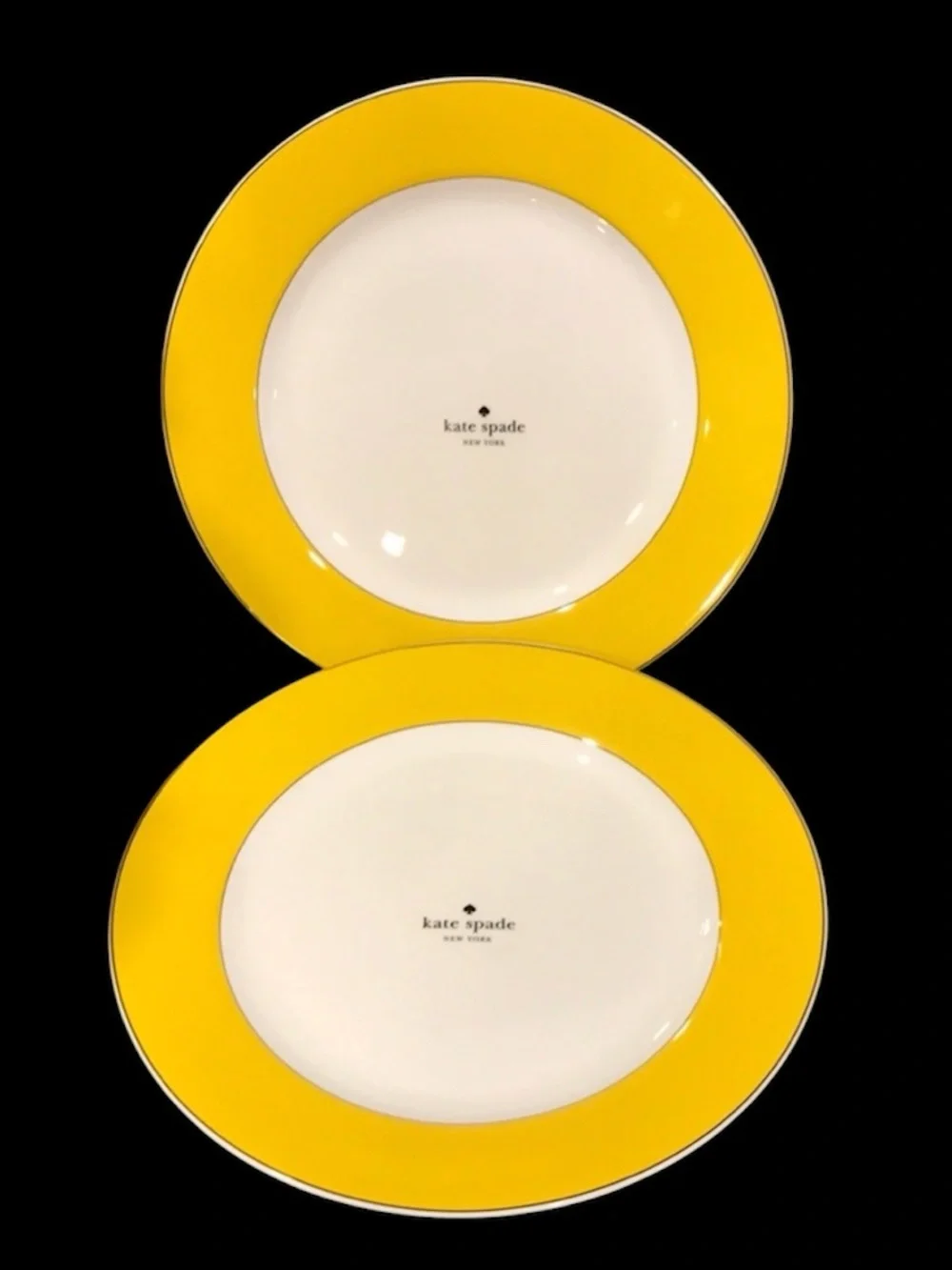 NWT Kate Spade Lenox Rutherford Circle Yellow 9.2” Accent Plates